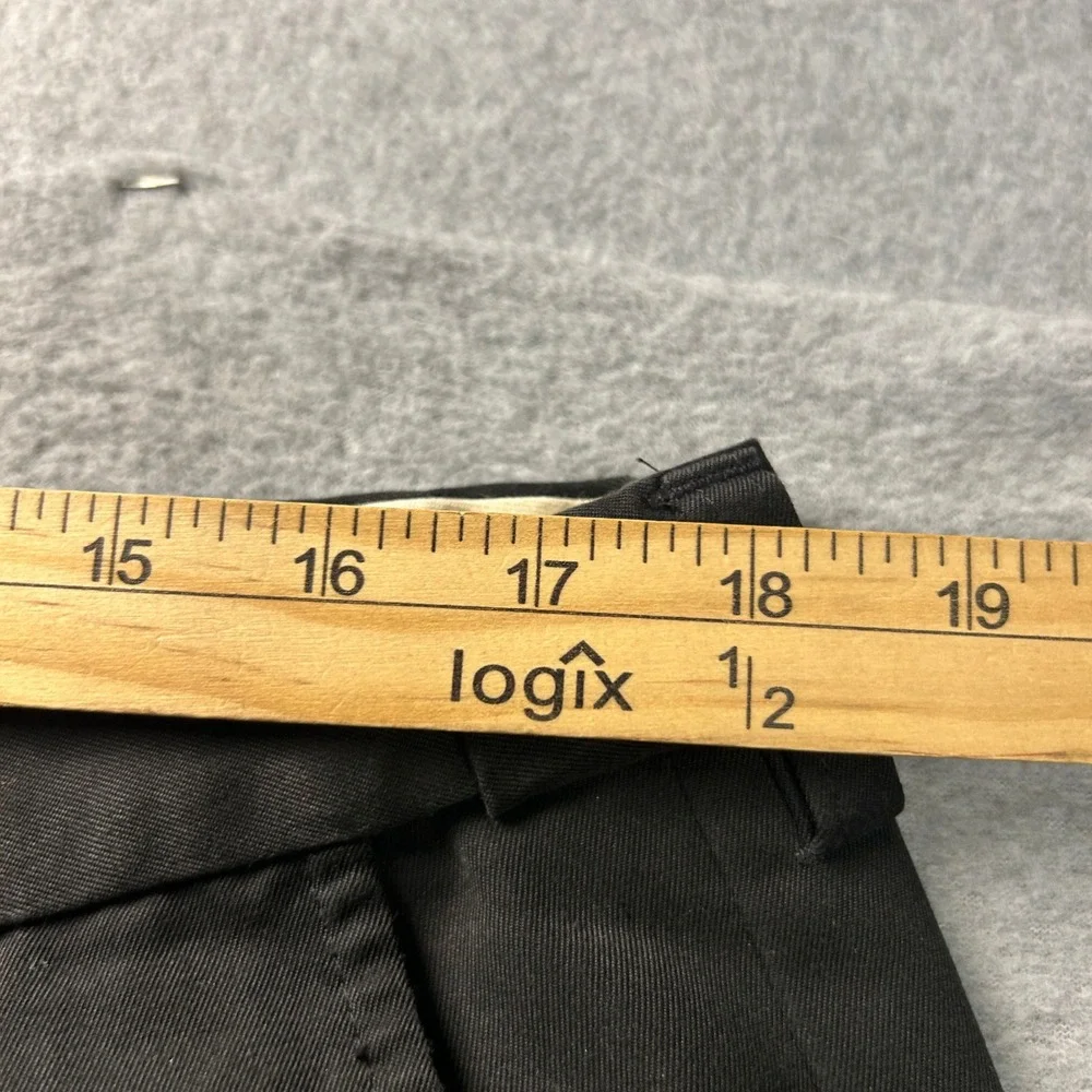 Haggar Dress Pants Mens 38x31 Black Flat Front Career Office Easy Care Trousers